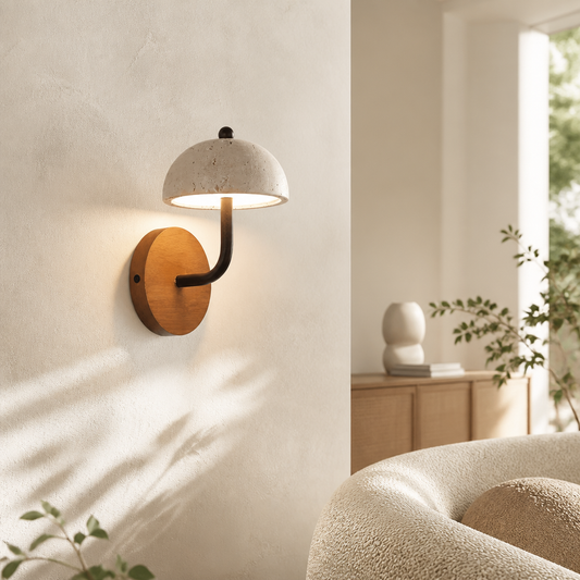 Evan Modern Travertine Dome Wall Light