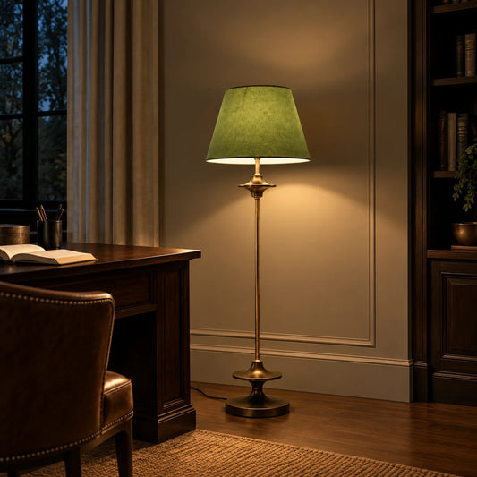 Kael Vintage Fabric Conical Floor Light