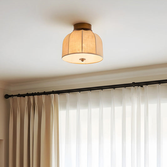 Vanna Vintage Linen Trumpet Ceiling Light