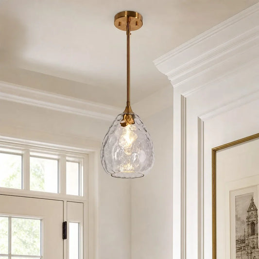 Arabella Modern Teardrop Ripple Glass Pendant Light