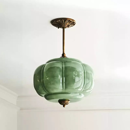 Artemis Vintage Antique Brass Glass Ceiling Light