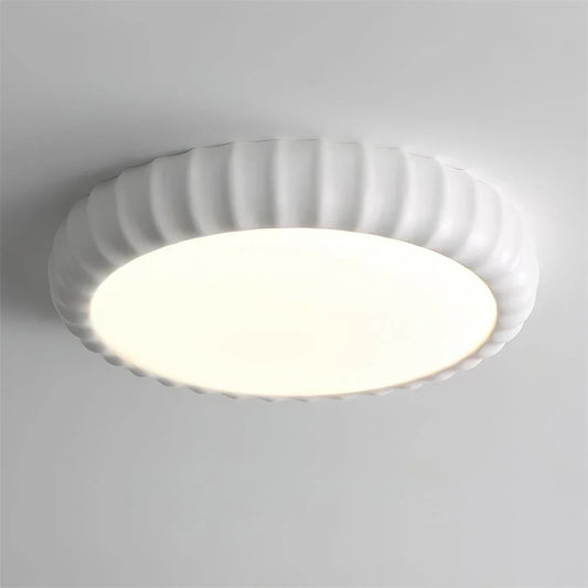 Clara Minimalist Fluted Disk Ceiling Lighting