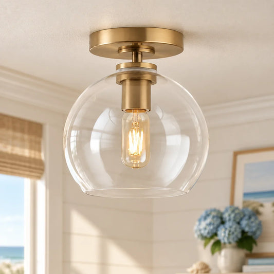 Clarke Modern Glass Round Ceiling Light