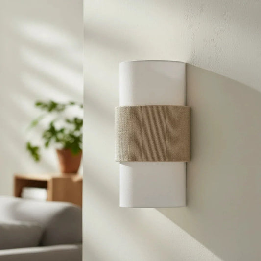 Elara Minimalist Textured Fabric Cylindrical Wall Sconce