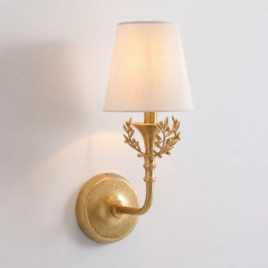 Hugo Rustic Botanical Forged Iron Wall Sconce