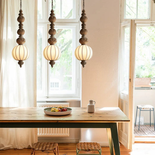 Isolde Vintage Countryside Fabric Pendant Light