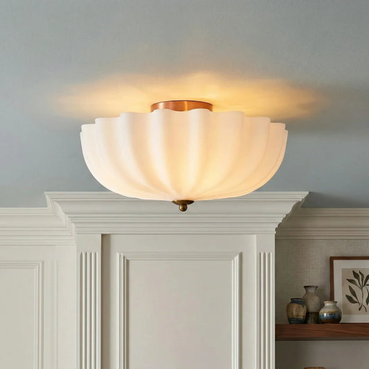 Liorah Modern Daisy Glass Semi-Flush Ceiling Light