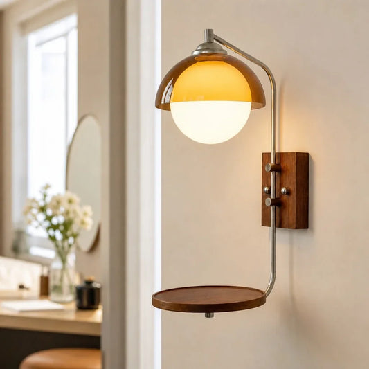 Maisie Retro Glass Dome Wall Sconce