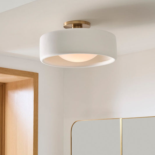 Rosalba Minimalist White Porcelain Ceiling Light