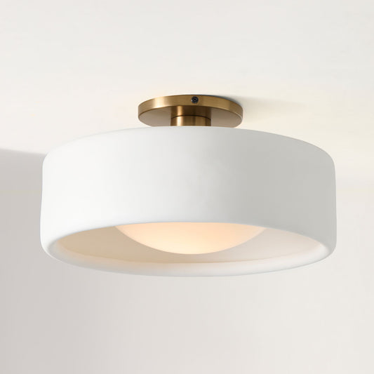 Rosalba Minimalist White Porcelain Ceiling Light