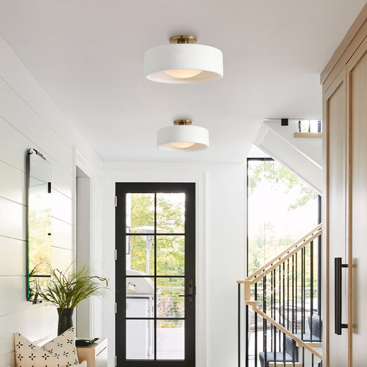 Rosalba Minimalist White Porcelain Ceiling Light