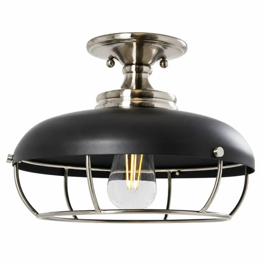 Rue Industrial Caged Dome Metal Ceiling Light