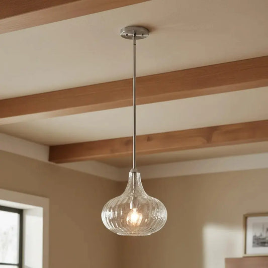 Sorrel Modern Textured Glass Teardrop Pendant Light