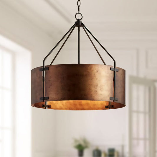Thor Industrial Bronze Drum Pendant Light