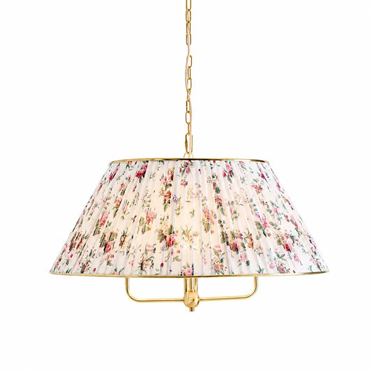 Ursula Vintage Ruched Printed Pendant Light