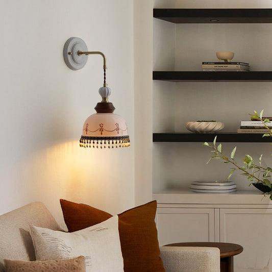 Moritz Vintage Ceramic Tassel Wall Sconce