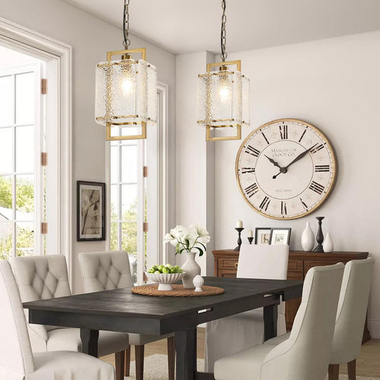 Becker Water Ripple Glass Rectangle Pendant Light