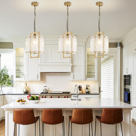 Becker Water Ripple Glass Rectangle Pendant Light