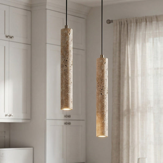 Kairi Wabi Sabi Natural Travertine Pendant Light