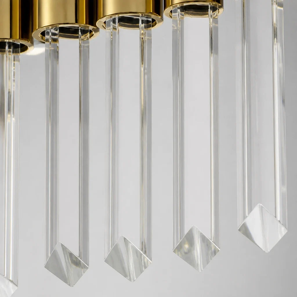 Clear square-faceted crystal detail on the Soline ceiling light