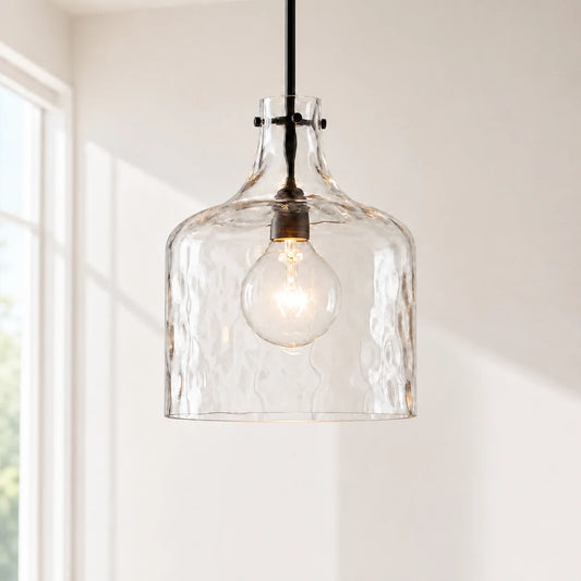 Emery Modern Water Ripple Glass Pendant Light