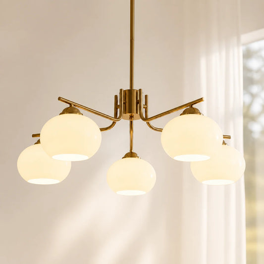 Avelune Vintage Glass Globe Adjustable Chandelier
