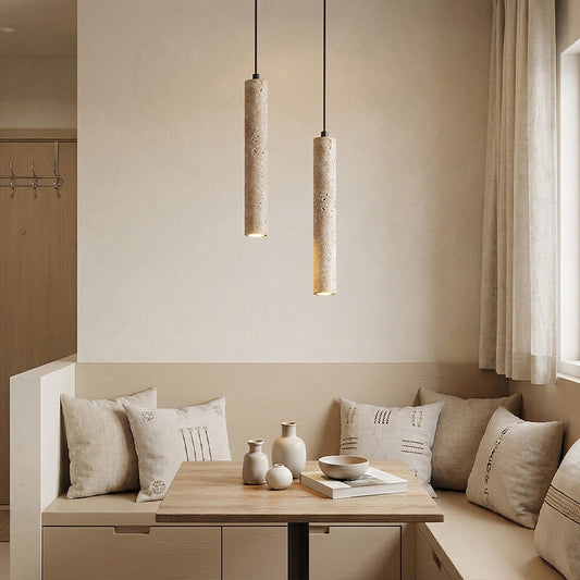 Kairi Wabi Sabi Natural Travertine Pendant Light