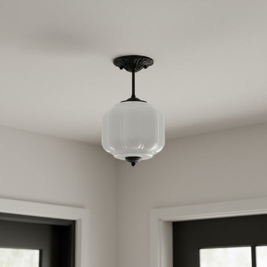 Alana Vintage Cream Glass Lantern Eloise Ceiling Light