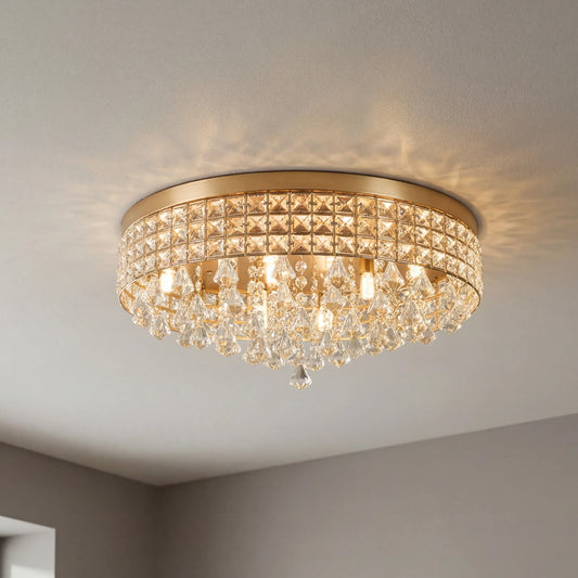 Genevieve Glam Crystal Flush Mount Ceiling Light