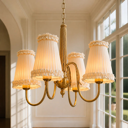 Colburn Vintage Pleated Fabric Elegant Chandelier