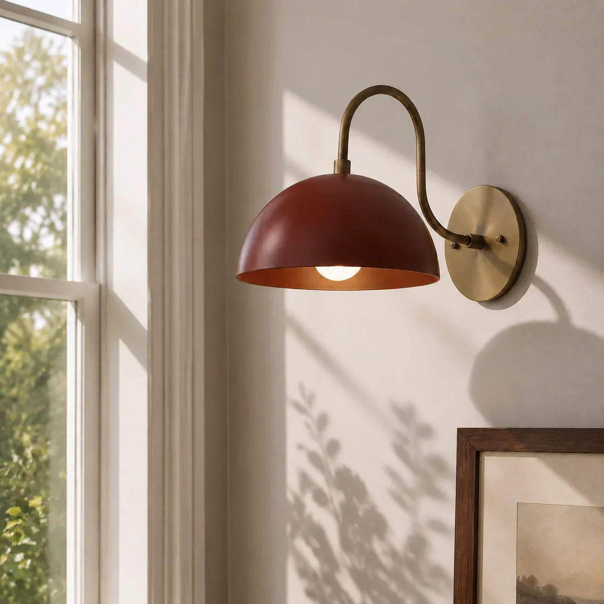 Antique Brass Arm Dome Shade Wall Sconce2.webp__PID:31fb2016-4965-4c31-b3ec-9e717568e893