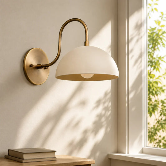 Antique Brass Arm Dome Shade Wall Sconce3.webp__PID:fb201649-654c-4133-ac9e-717568e89393