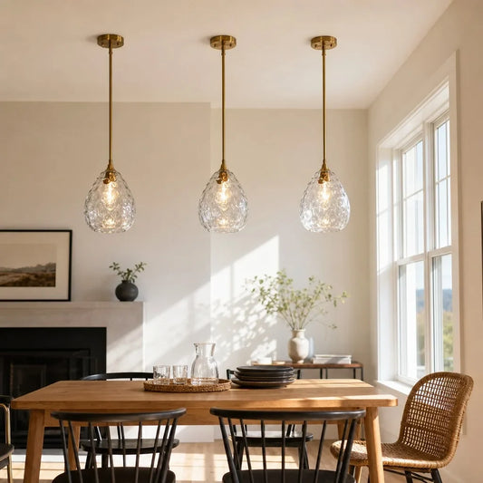 Arabella Modern Teardrop Ripple Glass Pendant Light