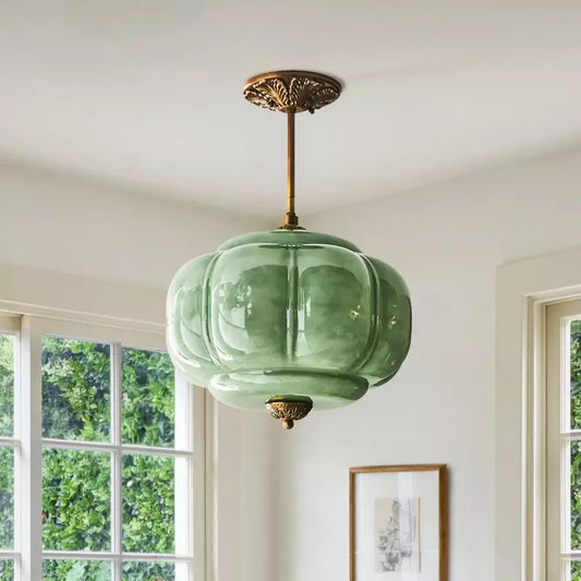 Artemis Vintage Antique Brass Glass Ceiling Light