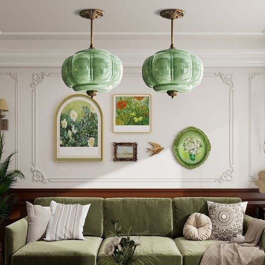 Artemis Vintage Antique Brass Glass Ceiling Light
