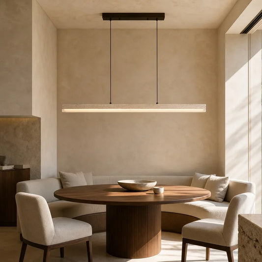 Aurelian Wabi-Sabi Travertine Linear Pendant Light