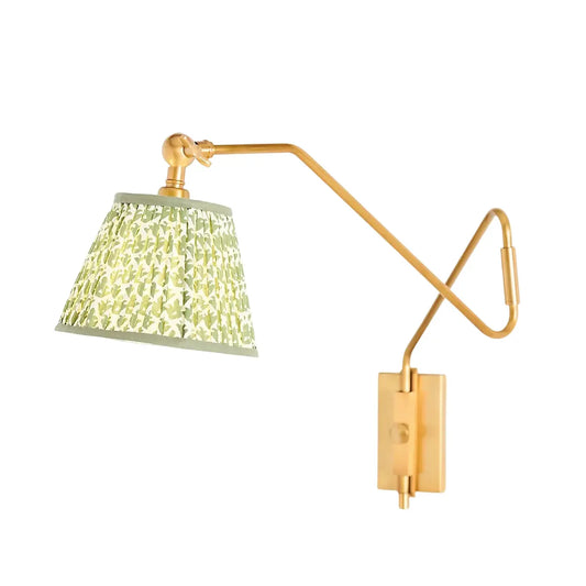 Ursula Modern Pleated Fabric Swing Arm Wall Light