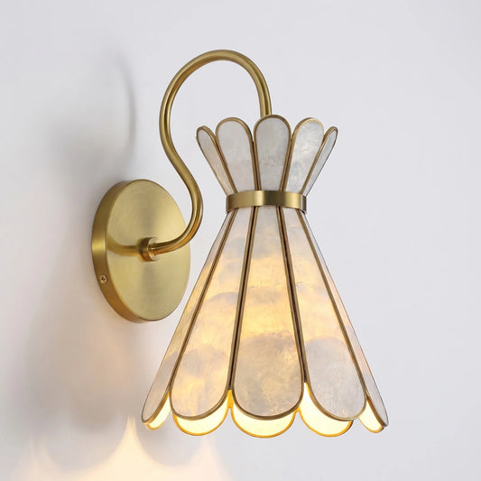 Caelric Mid-Century Art Deco Shell Scalloped Wall Sconce