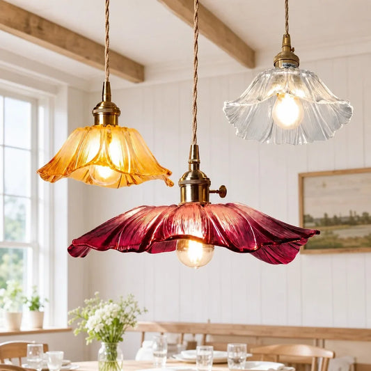Camille Vintage Glass Flower Pendant Light