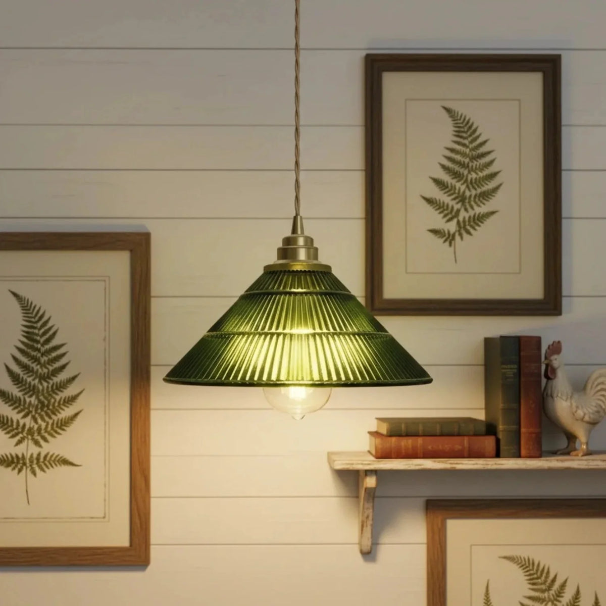 Casen Retro Striped Glass Pendant Light