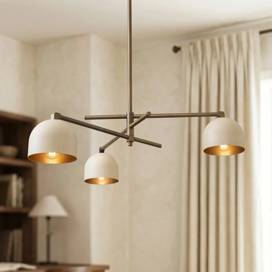 Maren Minimalist Metal Dome Linear Chandelier
