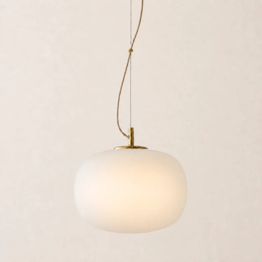 Chronus Minimalist Rounded Rectangle Milk Glass Pendant Light