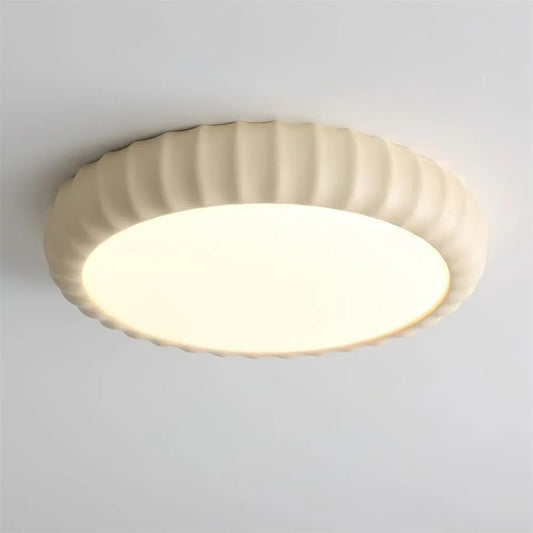 Clara Minimalist Fluted Disk Ceiling Lighting