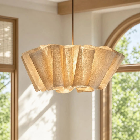 Orlven Modern Nordic Pleated Fabric Pendant Light