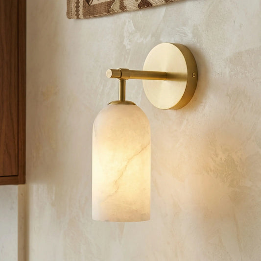 Darius Modern Cylinder Alabaster Wall Sconce