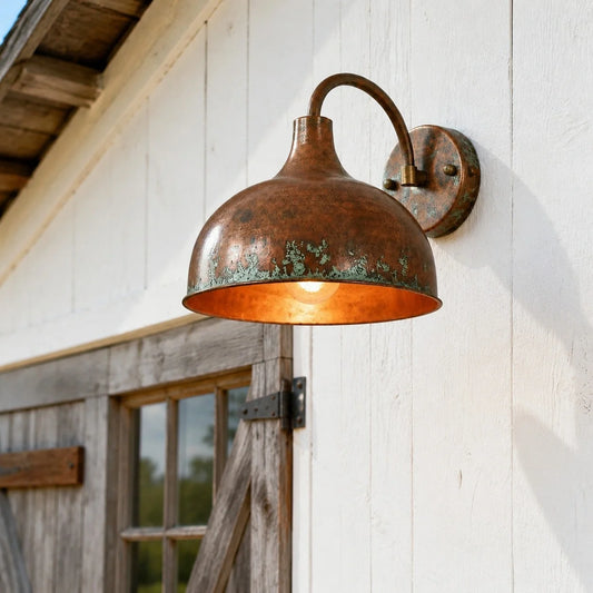 Dorka Rustic Industrial Copper Outdoor Wall Sconce