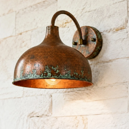 Dorka Rustic Industrial Copper Outdoor Wall Sconce