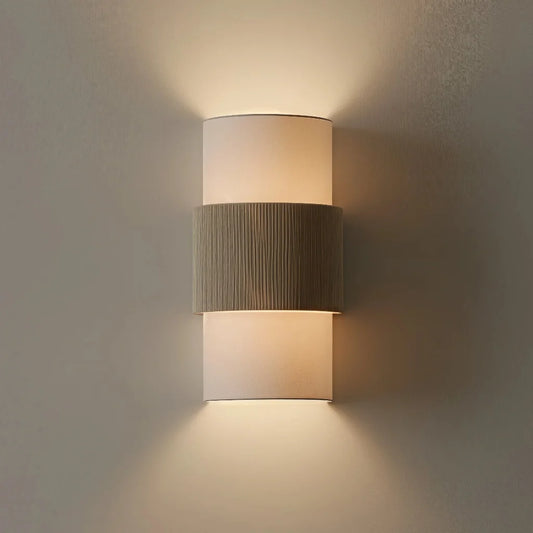 Elara Minimalist Textured Fabric Cylindrical Wall Sconce
