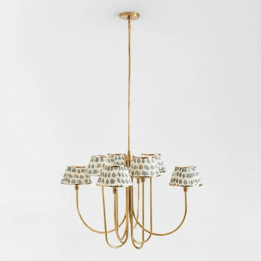 Ursula Modern Luxury Pleated Printed Brass Chandelier