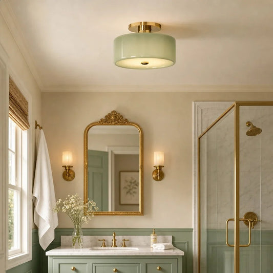 Evron Modern Drum Semi Flush Mount Ceiling Light
